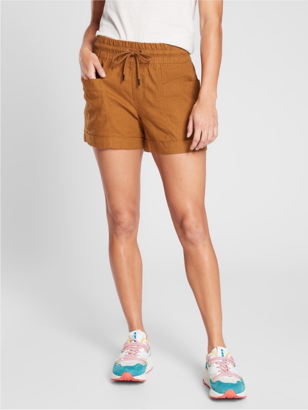 ATHLETA Women's Rust Brown Athletic Drawstring Shorts